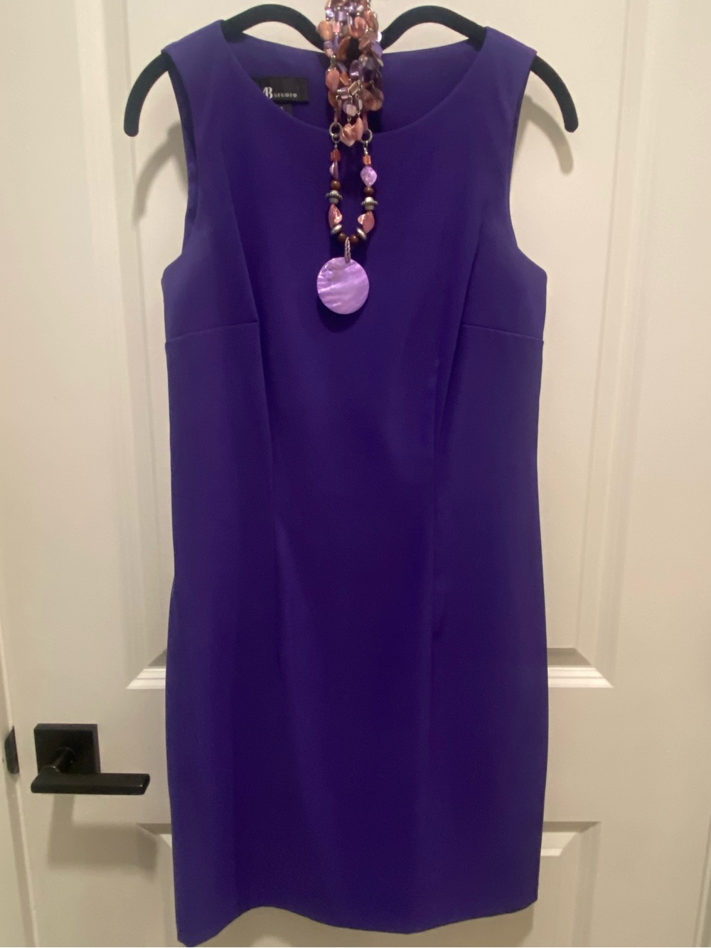 AB Studio Purple Sleeveless Sheath Dress